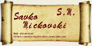 Savko Mickovski vizit kartica